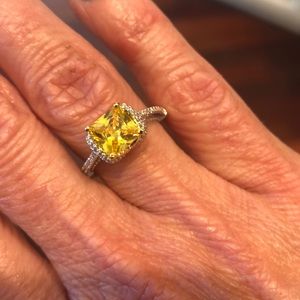 1 carat citrine halo ring size 7